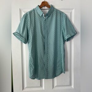 Men's Short‑Sleeve Geo Print Button-Up